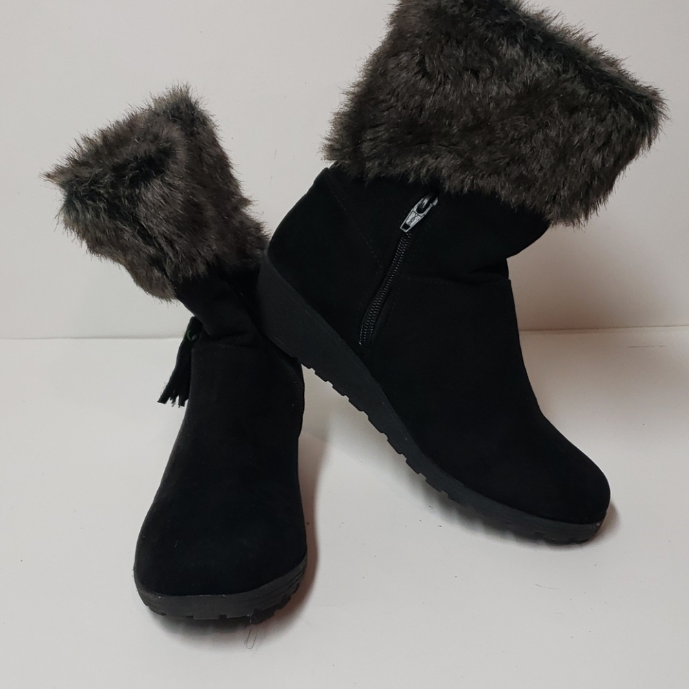 Stevies Girls  Black Wedge  Boots